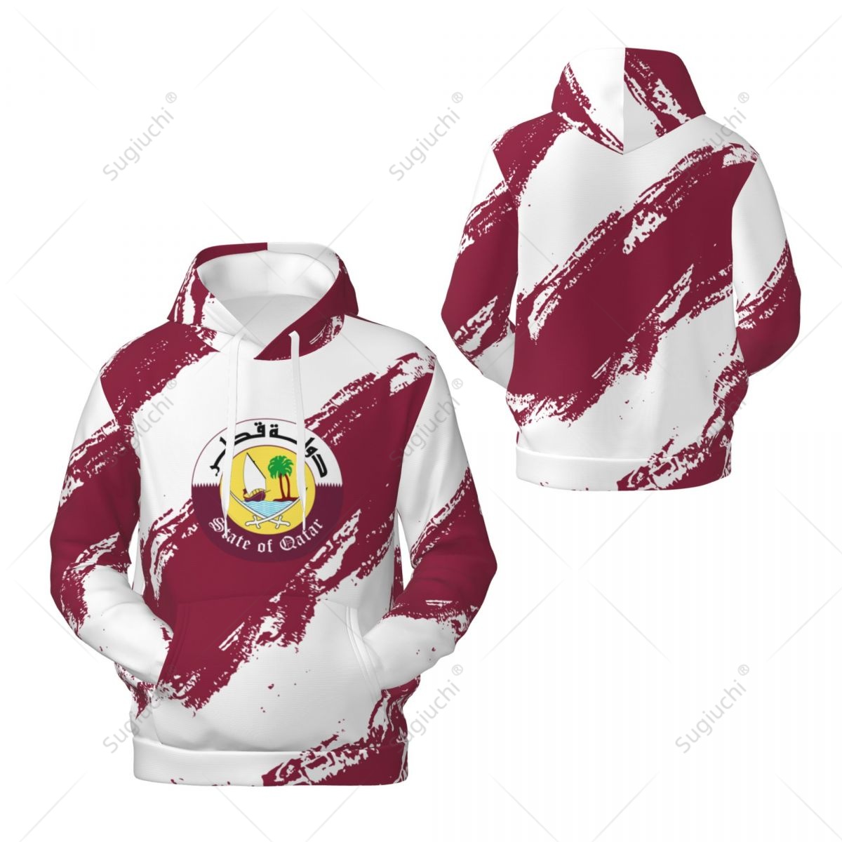 Unisex Qatar Flag Color Hoodie - 3D Printing Qatar review and price